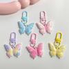 Colorful Butterfly With Colorful Letters Keychain Pendant Earphone Hanger Women Couple Keychain Bag Pendant Backpack Accessories