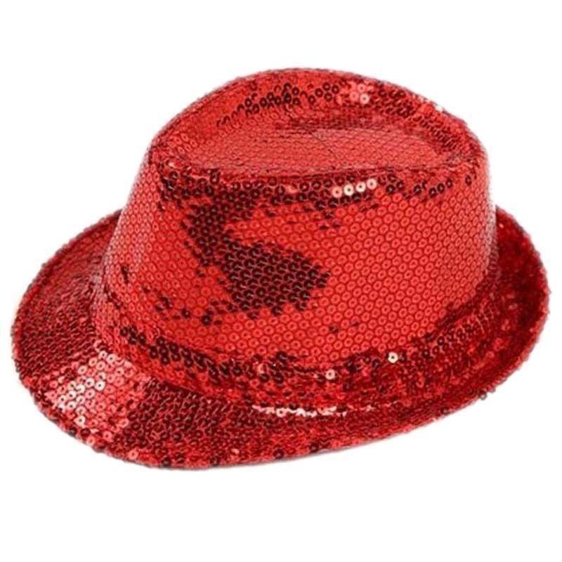 Cappello da donna e uomo con paillettes per spettacoli da festa, cappello da ragazzo e ragazza