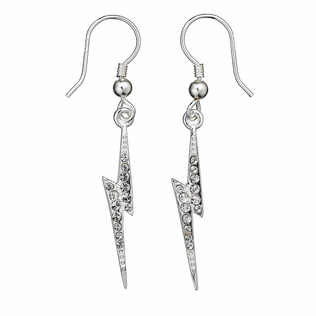 Harry Potter sterling silver Lightning bolt Drop Earrings with crystal Elements