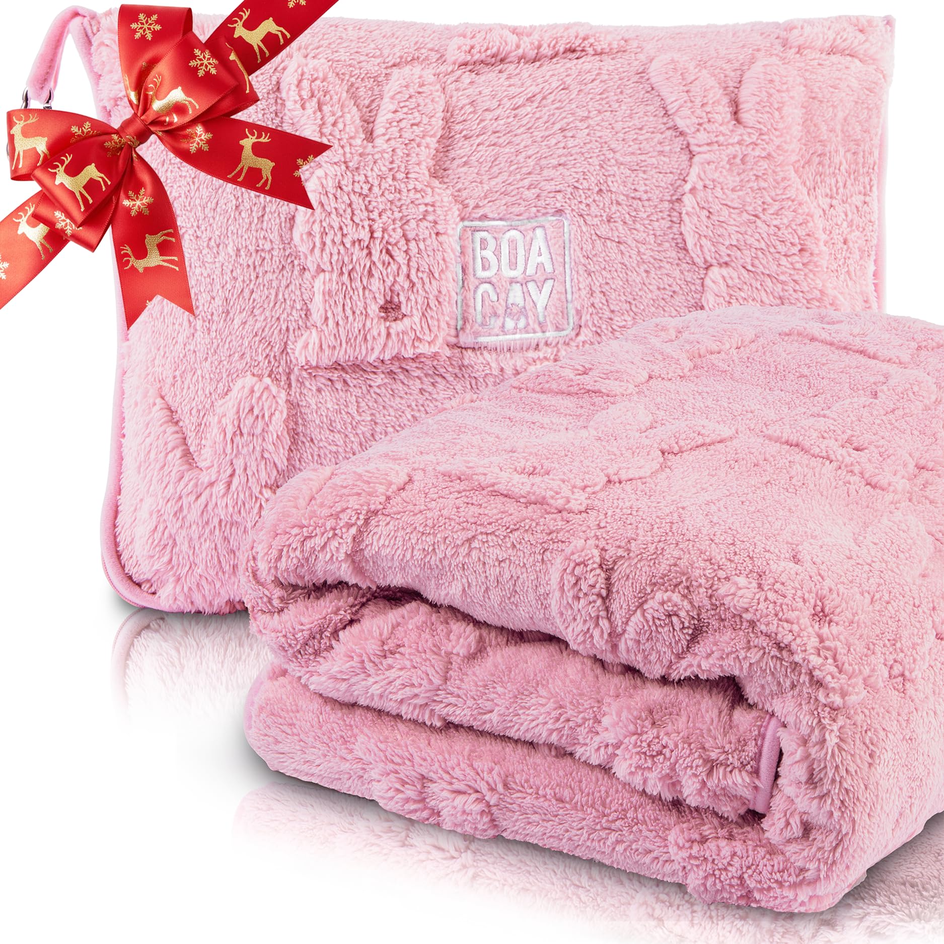 

BOACAY Kids Travel Blanket for Airplanes and Cars - Soft Kids Throw Blanket with Pillow for Girls and Boys with Suitcase Strap and Backpack Clip