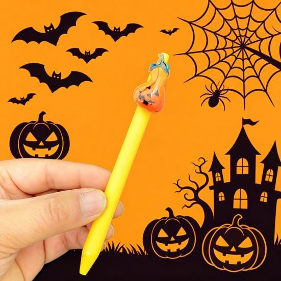 Gift for Halloween Lovers Ballpoint Pen, Cute Ghost Skull Pumpkin Retractable Gel Ink Unique Spider Web Pens 0.5mm Fine Point Writing Pen Party,