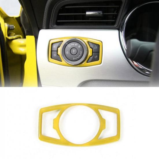 Headlight Switch Control Frame Cover 1PCS For Ford Mustang 2015-23 Bright Yellow