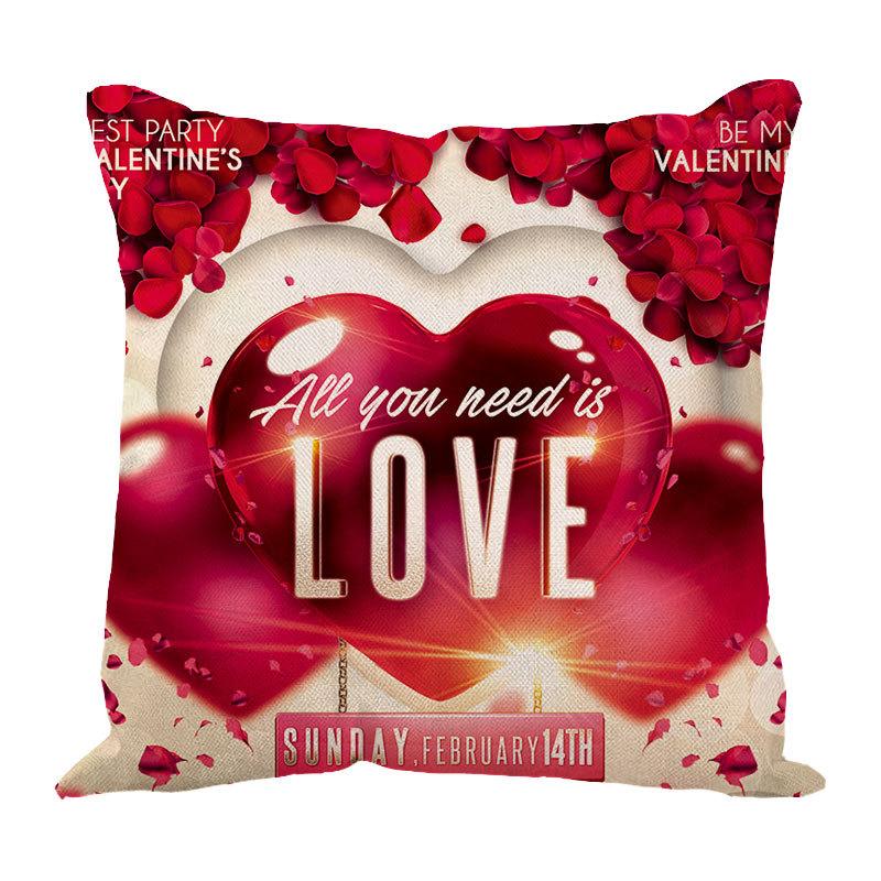 New Valentine'S Day Love Letter Pattern Pillow Cover Sofa Pillow Cover Premium Durable Quality Useful Practical