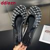 Fashion Fashion Metal Rivet Women Flats Sandals Shoes Female Buckle Strap Footwear Round Toe Ladies Flats Sandals Shoes Big Size 43