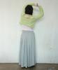 RONRON Sweat Pleats Long Skirt Gray