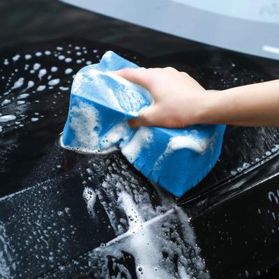 2Pcs Large Cross Cut Durable Soft Foam Grid Sponge Rinseless Absorbent Easy Grip Non Scratch Car Cleaning Tools Auto Accessories