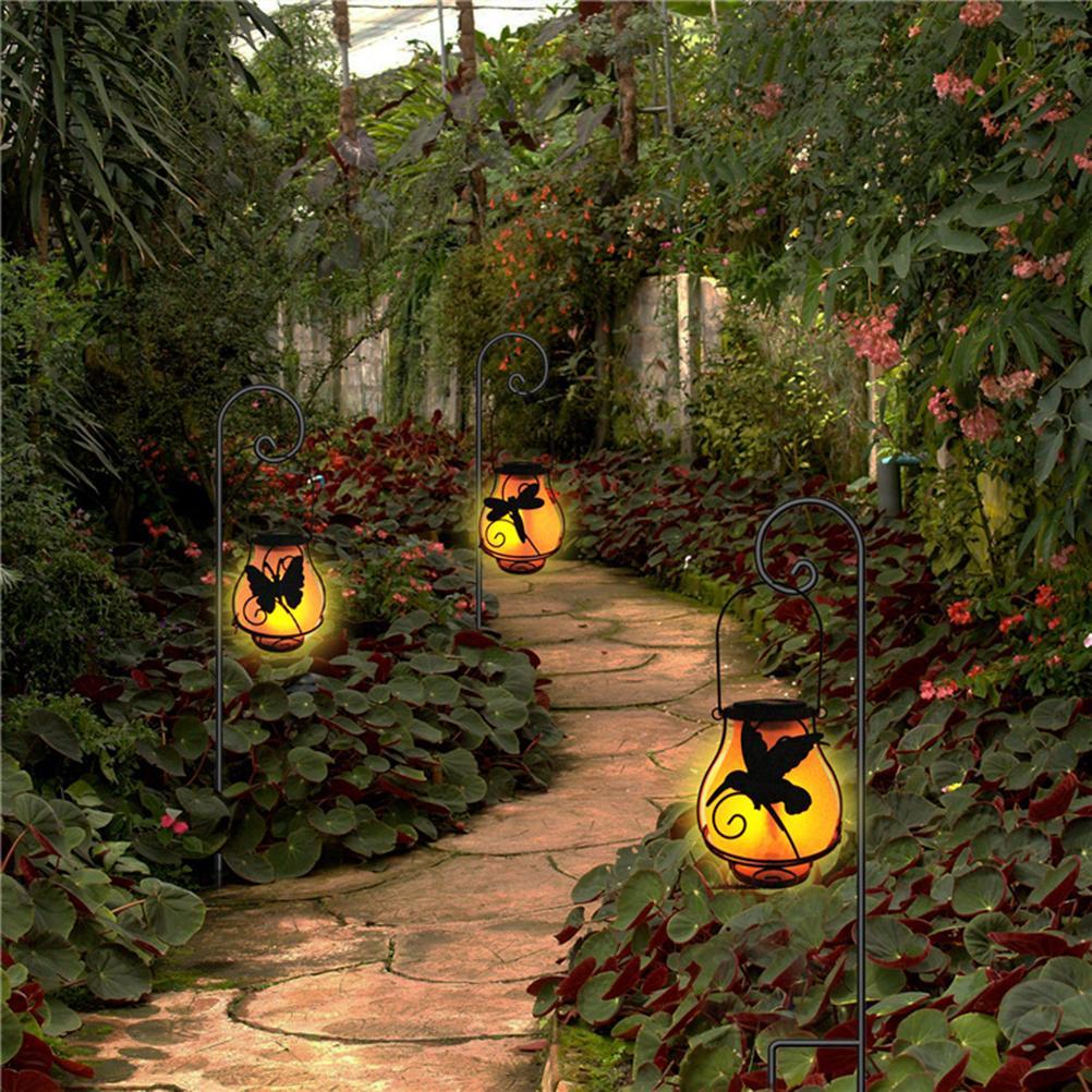 Solar Flame Lantern Lights Flickering Flames Outdoor Solar Lights Hanging Lanterns Waterproof