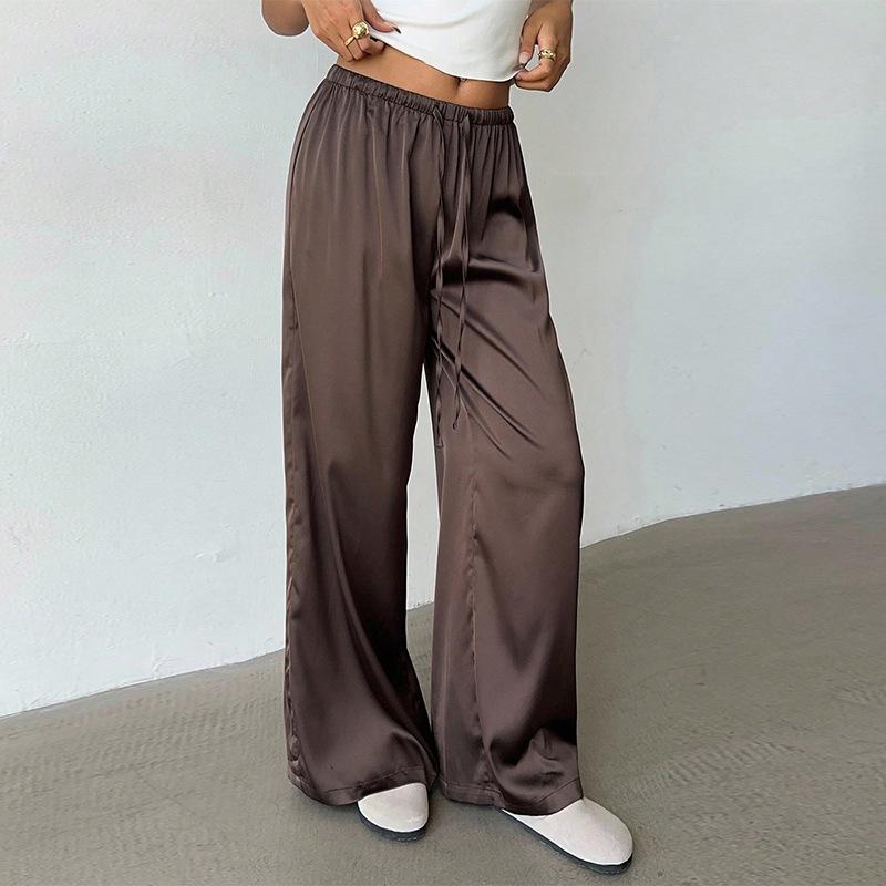 Casual Pants Women's Polyester Loose Wide Leg Straight Pants