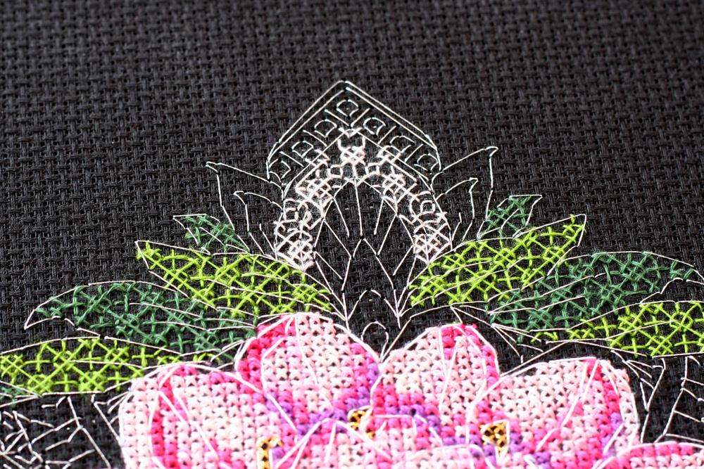 Cross Stitch Kit Abris Art Plants On a Black Background