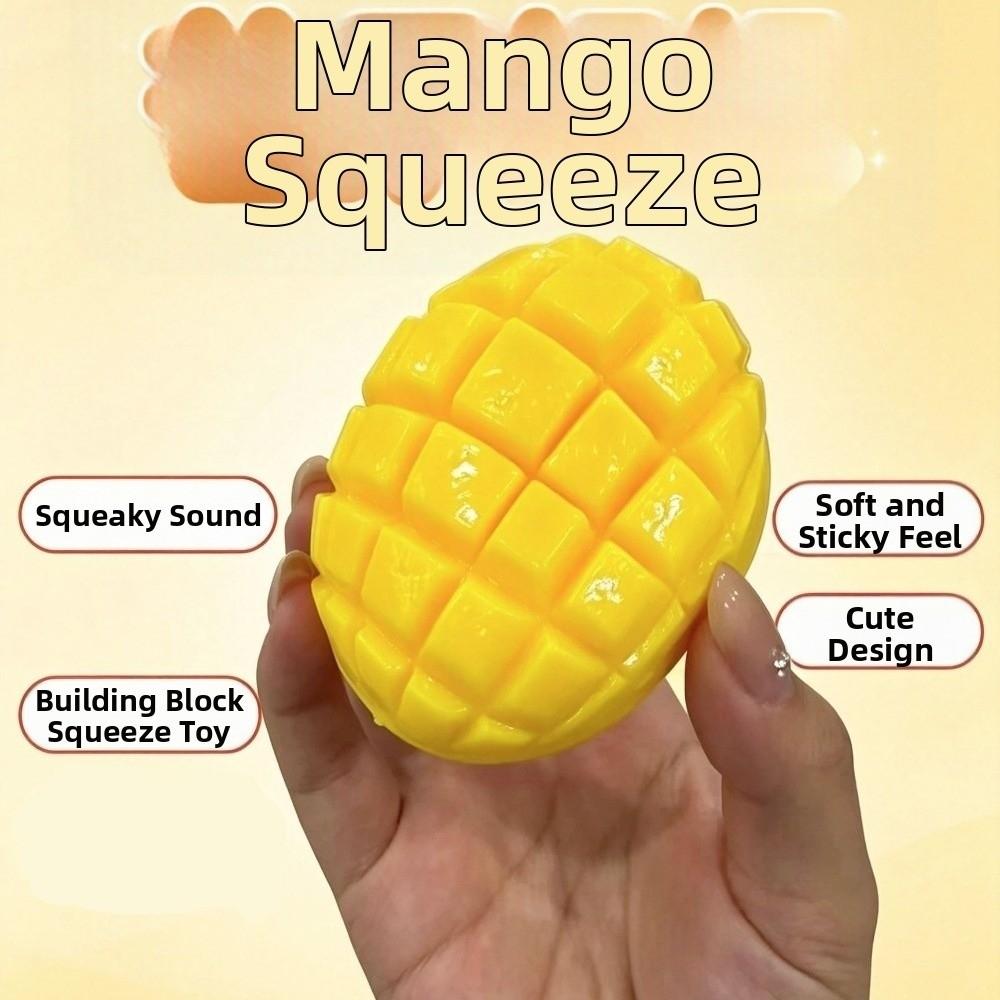 Crunchy Crackling Mango Squishy Toy Moldable TPR Fidget Toy Mango Squeeze Toy Children's Gifts