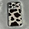 For iPhone 17 Case Cow Leopard Print Electroplate Silver Phone Cases for iPhone 11 12 13 14 15 Pro Max Air 16E 7 8 Plus SE Cover