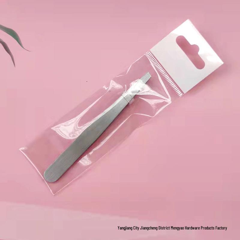 

Индивидуально упакованные пинцеты из нержавеющей стали со скошенными кончиками для стрижки и выщипывания бровей