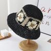 New straw hat women's summer sun protection hat seaside beach foldable bucket hat travel sun hat