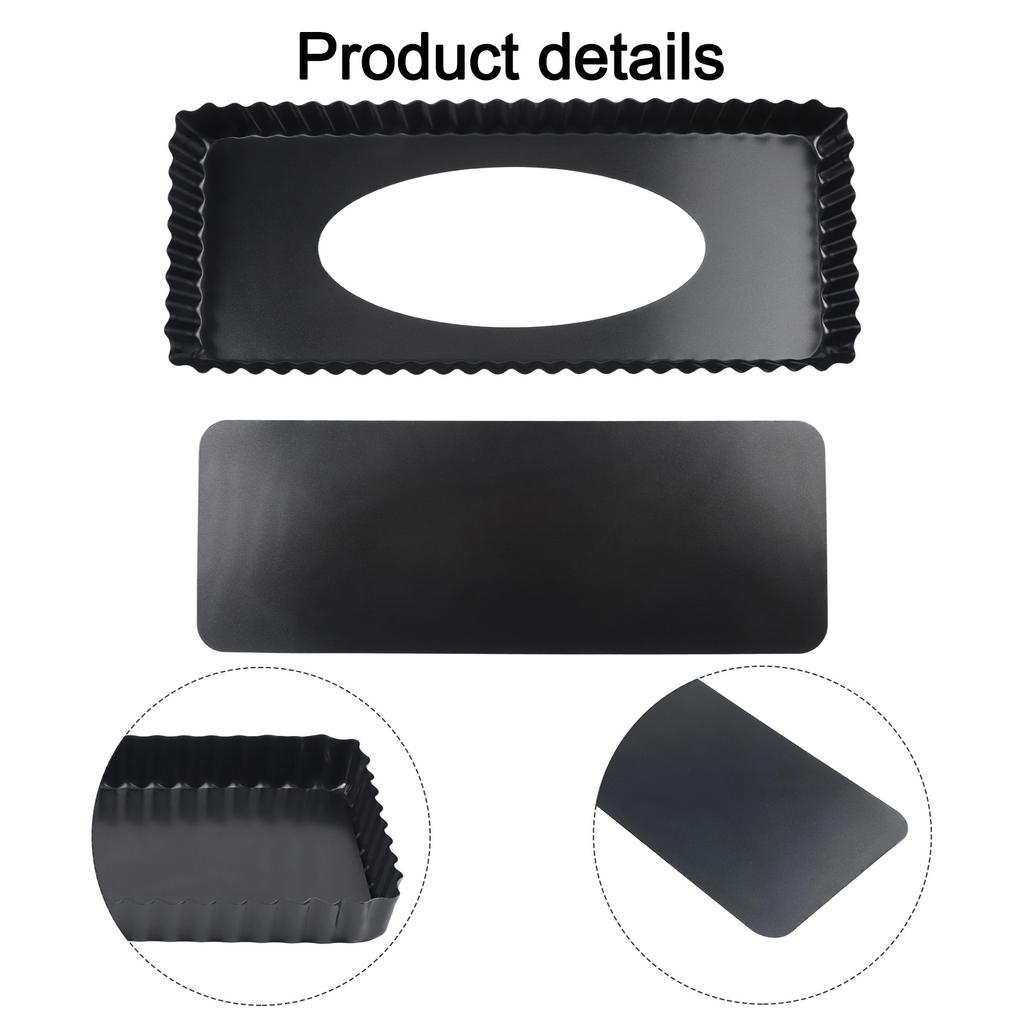 Carbon Steel Tart Pan Cooking Fruit Mousse Pie Pan 14.37x5.9x1.18inch Non-Stick Tart Pan Carbon Steel Material
