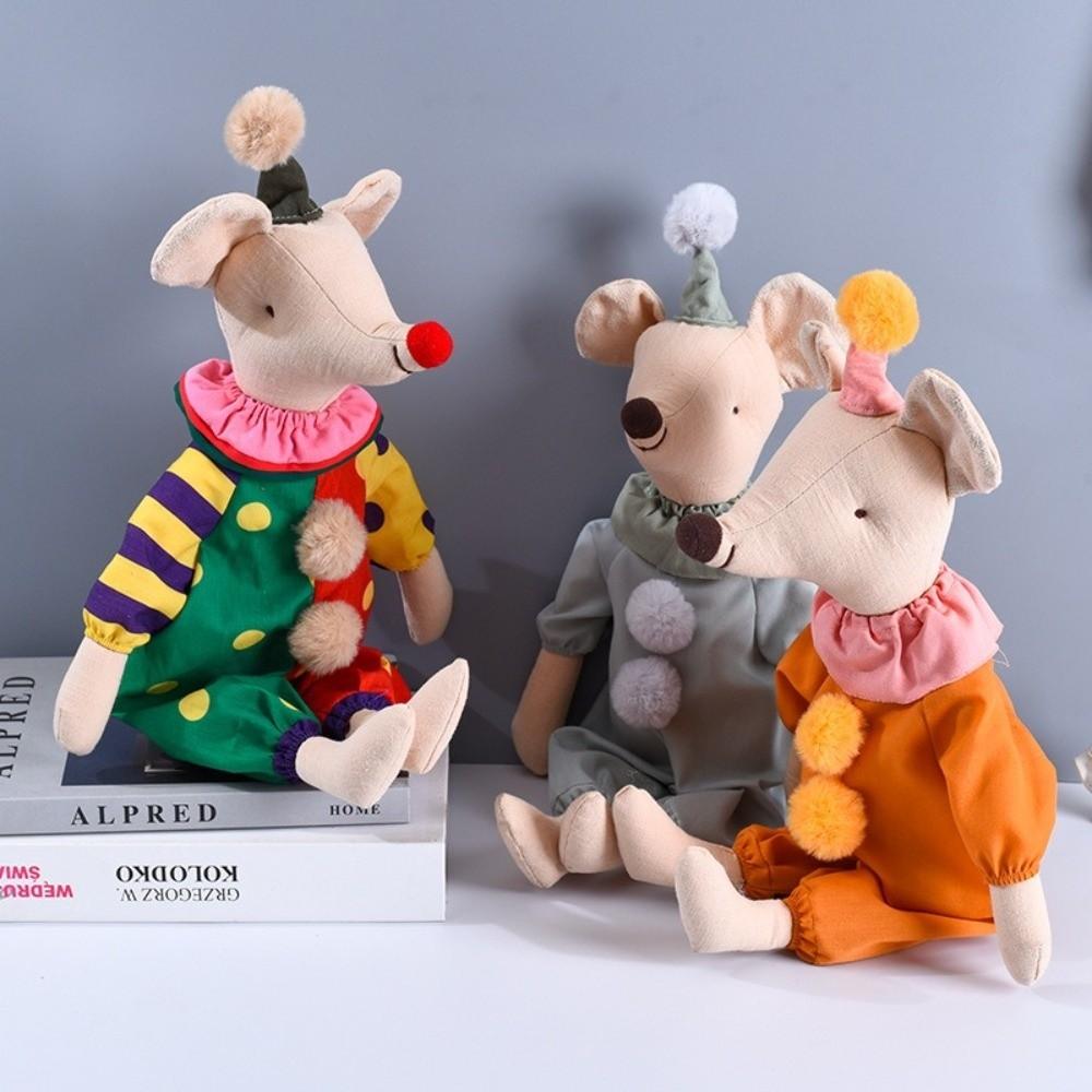 With Clown Clothes Little Mouse Rat Toy Cotton Fabric Stuffed Animal Toy Room Decor