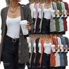 Dame Strikket Cardigan Genser Langermet Knappelukking Åpen Front Casual Løstsittende Kåpe