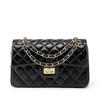 First Layer Cowhide Bag Cowhide Chain Fashion Diamond Bag Shoulder Messenger Women's Bag Genuine Leather Small Square Bag
