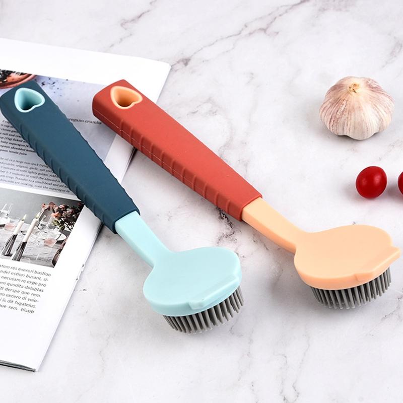 Pot Cleaning Brush with Long Handle Hanging Bowl Oil Remover Scrubber for Household Kitchen Sink Cleaning Dishwashing