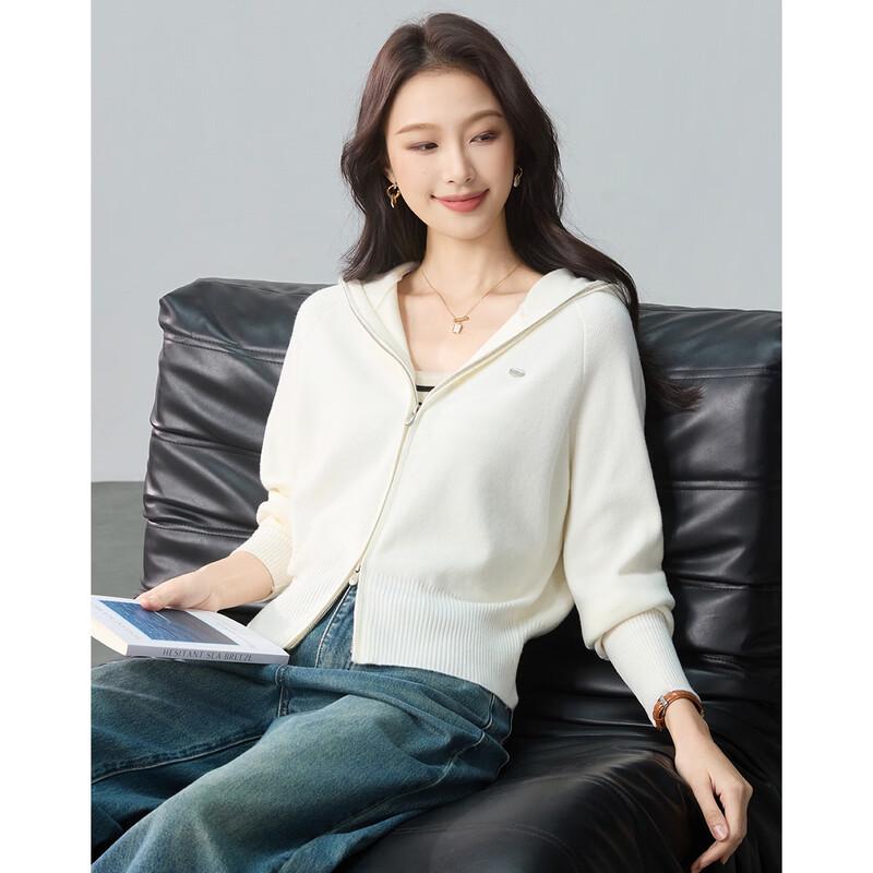 TERRE BLEUE Women's Hooded Knit Cardigan Jacket