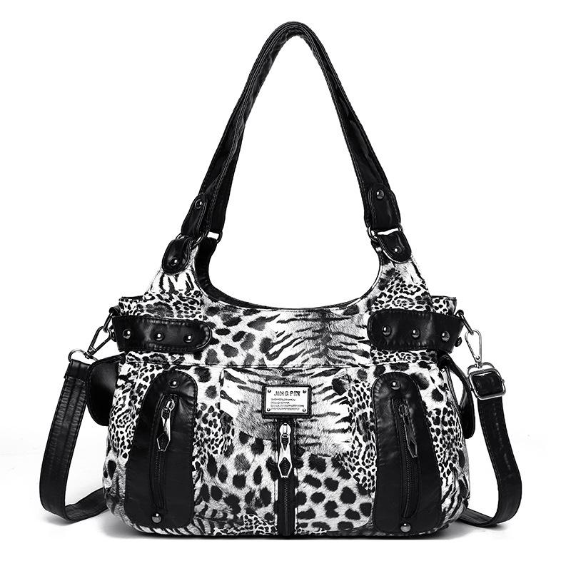 Women's Leopard Print Tote Bag Underarm Handbag