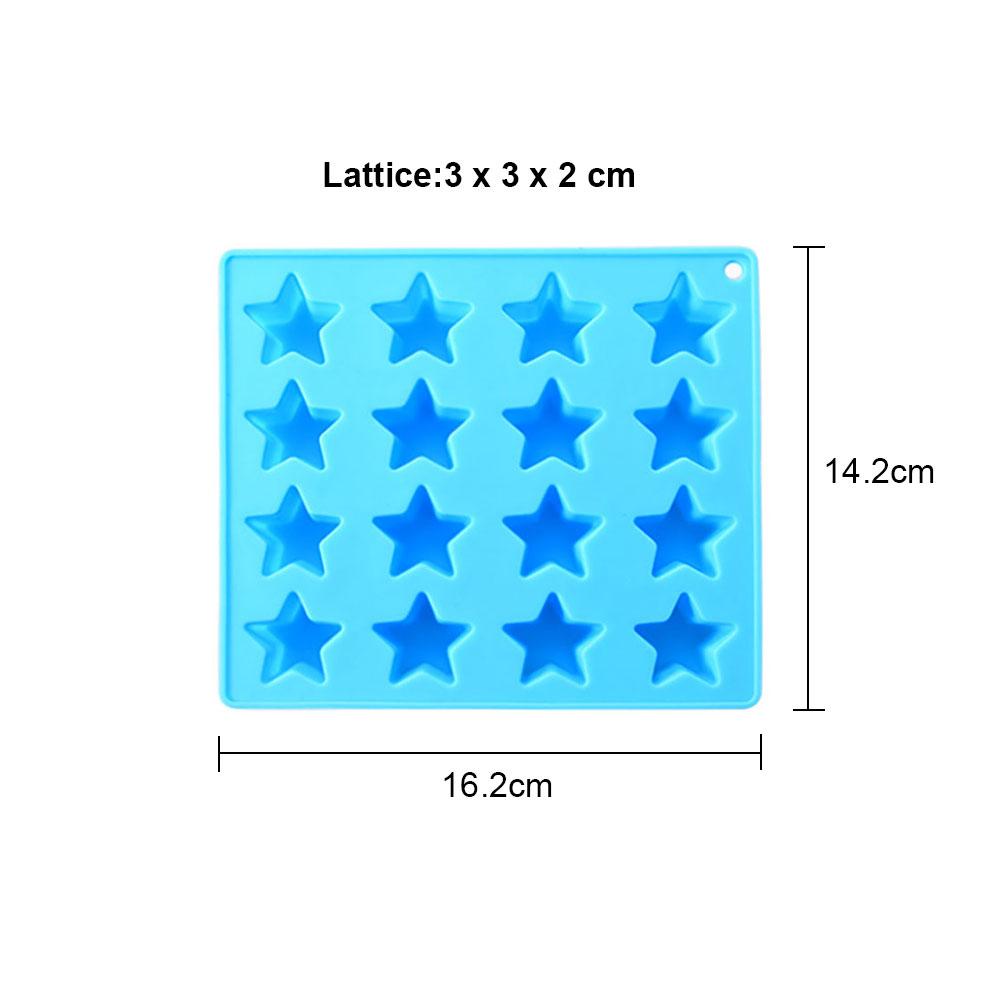 Silicone world 16 grid star ice grid Silicone Mold  Ice Cube Tray DIY Chocolate Fondant Mould Pastry Jelly Cookies Baking Tools