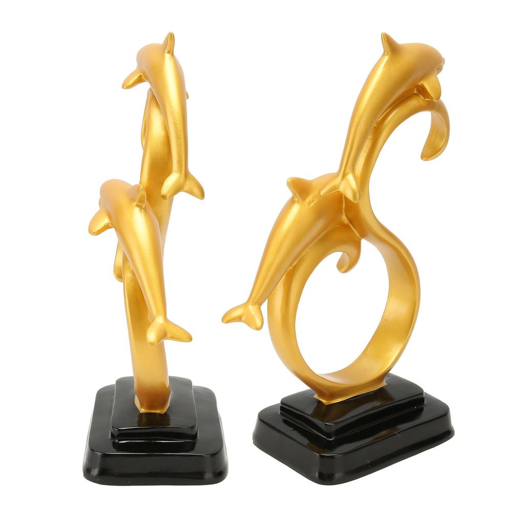 Resin Dolphin Home Decoration Elegant Photography Prop Ornament for Living Room Office