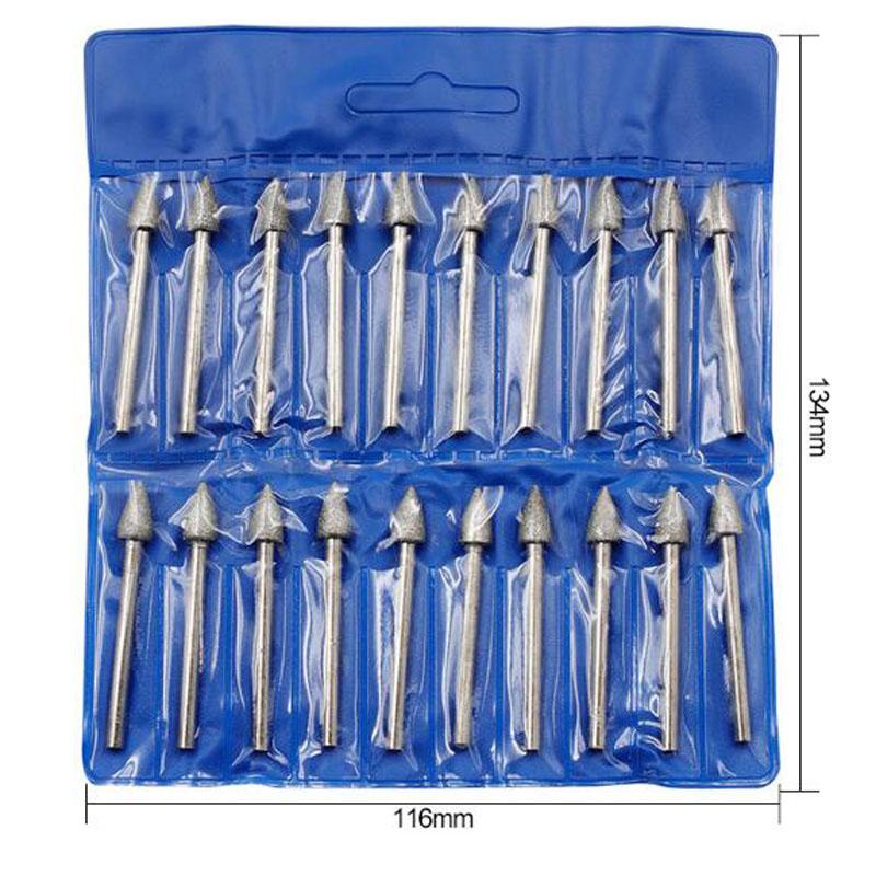 

20PCS Dremel Accessories Diamond Grinding Heads Mini Drill Burrs Bit Set for Dremel Rotary Tool Grinding Accessories 3mm Shank Pack of 1