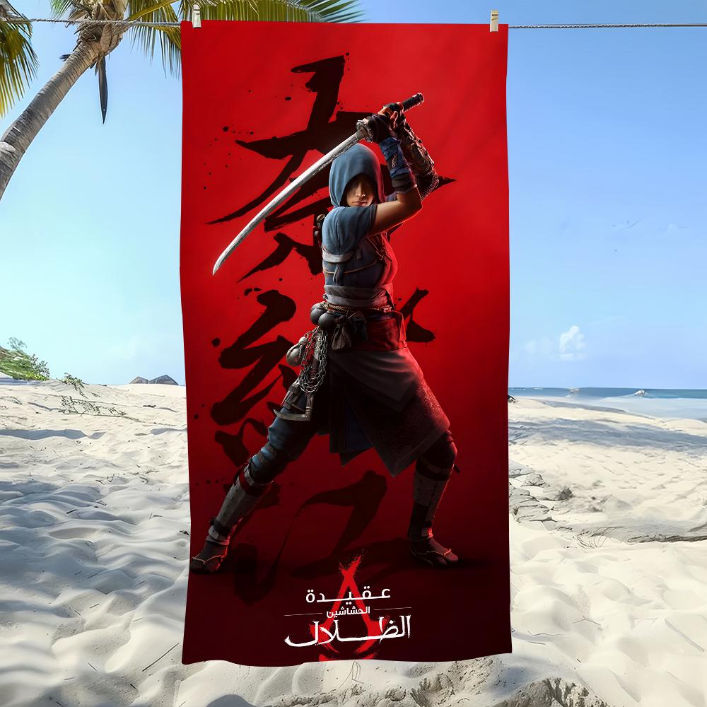 S-Shadows A-Assassins Creed Strandtuch, Spiel-Print Weiche Mikrofaser Schnelltrocknend Saugfähig für Fitnessstudio Camping Reisen Pool Geschenk