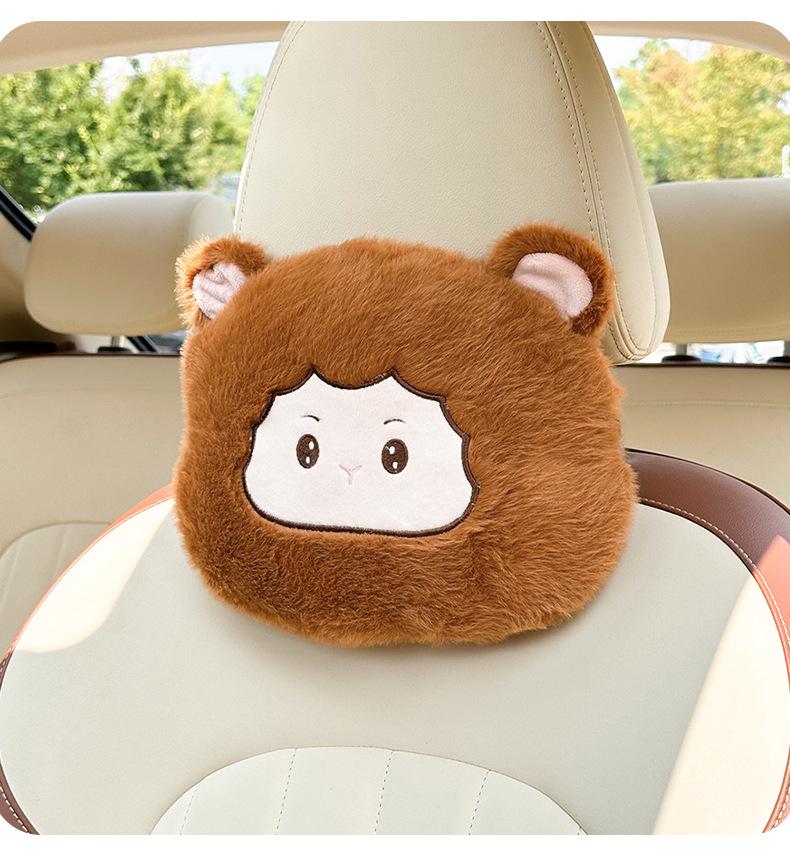 Plush Monkey Car Headrest & Lumbar Pillow - Comfortable, All-Season Support Cushion