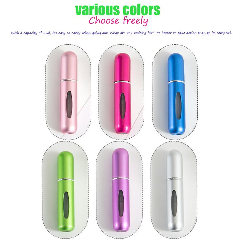 5Ml Perfume Refill Bottle Portable Mini Refillable Spray Can Perfume Pump Empty Cosmetics Container Travel Tool Thermal Atomizer