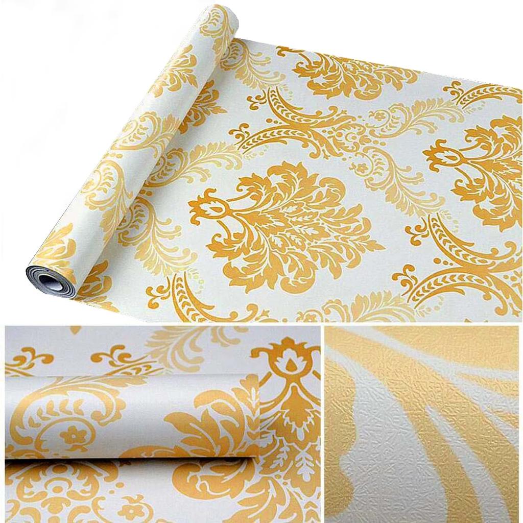 Пленка Supretto самоклеющаяся 8 м, белый с золотом (Арт. 71260002)