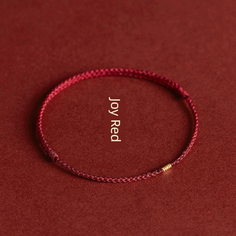 Five Gods of Wealth Little Red Rope Bad Luck Gold-Plated Bracelet Recurrent Fate Year Good Luck Rope Red Rope Fortune Anklet for Women Gift