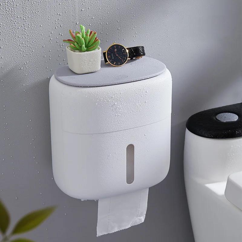 Paper towel rack storage rack suction box wall mounted waterproof roll paper rack without punching bathroom accessories