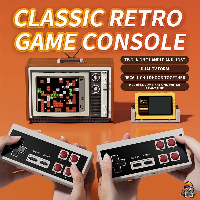 Retro Game Console 3'' Screen, Built-in 1000 Classic Games and 2 Wireless Controllers, Support TV Connection & Double Play, Handheld Cassette Game