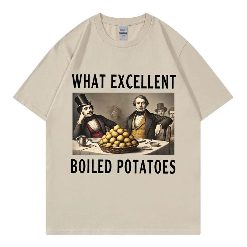 Boiled Potatoes Funny  T-shirt Women's Fashion Vintage Short Sleeve T-shirts High Quality T Shirts