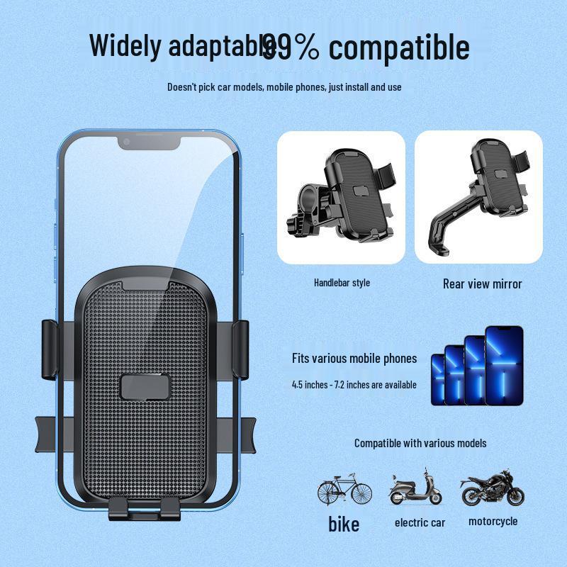 Stable Anti-Shake Phone Mount for Electric Motorcycles and Scooters with Hook