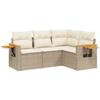 VidaXL Garden Lounge Set with Cushions 4 Pcs, Patio Sofas, Patio Furniture Set, Outdoor Furniture, Beige 3226772