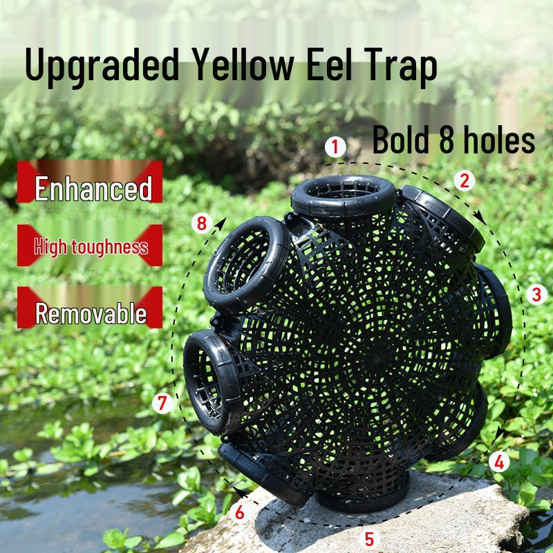 Yellow Inverted Mouth Eel & Fish Trap Cage