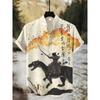 2026 New Men's Shirt Vintage Cat Printed Top Comfortable Fabric Breathable Short Sleeve Shirt Personalized Loose Casual Shirt