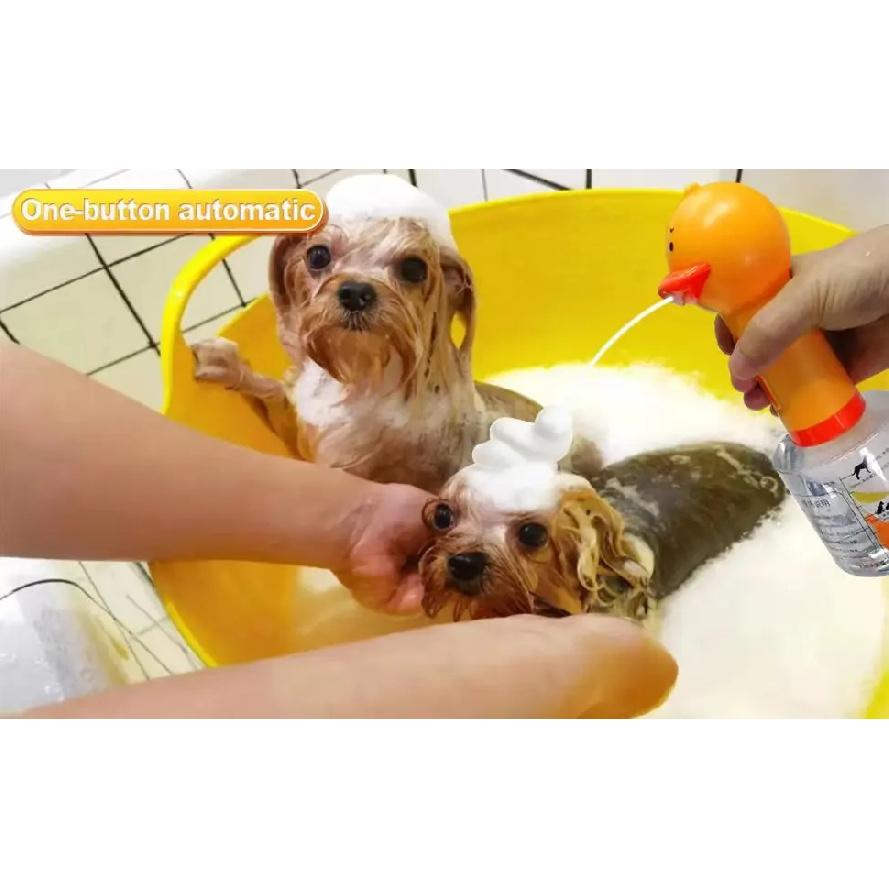 Cute Duck Pet Cleaning Bathing Electric Foam Machine Usb Charging Automatic Soap Dispenser Foam Machine Pet Accessories