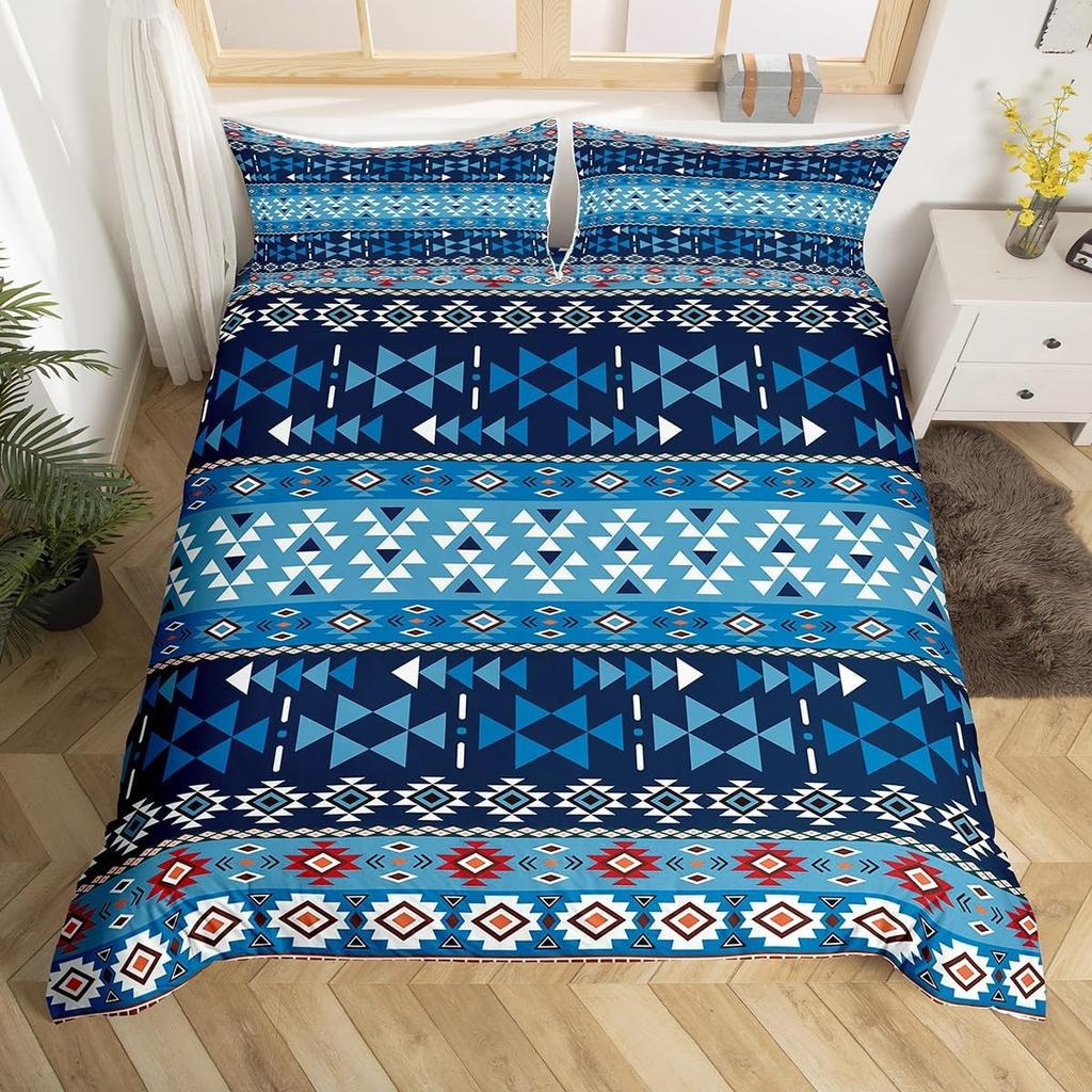 Comforter Geometric Stripes Tribal Style Queen King Size Western Cowboy Style Bedding Set Home Decor 3 Pcs With 2 S