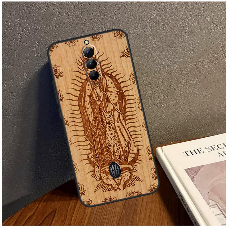 Guadalupe San Judas Wood Case For Nubia Red Magic 9 Pro Plus RedMagic 8 8S Pro Plus 5G 5S 6R 6 7 6S 7S Pro Cover