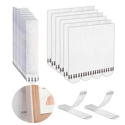 Tiras de pendurar fotos dupla face, fita adesiva de gancho e laço para montagem de moldura de foto, decoração de parede para casa, adesivos para pendurar faça você mesmo