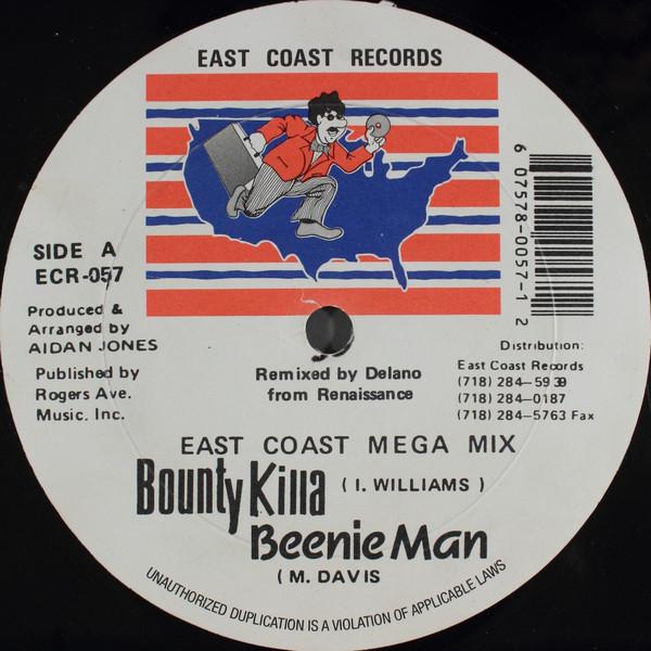 

12inch Record BOUNTY KILLER BEENIE MAN East Coast Mega Mix ECR057 East Coast Reco US Reggae Ska Dub Used