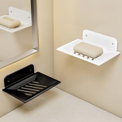 Aluminum Alloy Bathroom Soap Rack Household Punch-Free Wall Mounted Toilet Soap Box Drain Shelf Bathroom Organizer Storage Frame