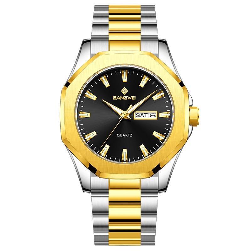 Luxury Men Wristwatch Waterproof Luminous Week Date Casual Man Clock Stainless Steel Quartz Fashion Men's Watches Reloj