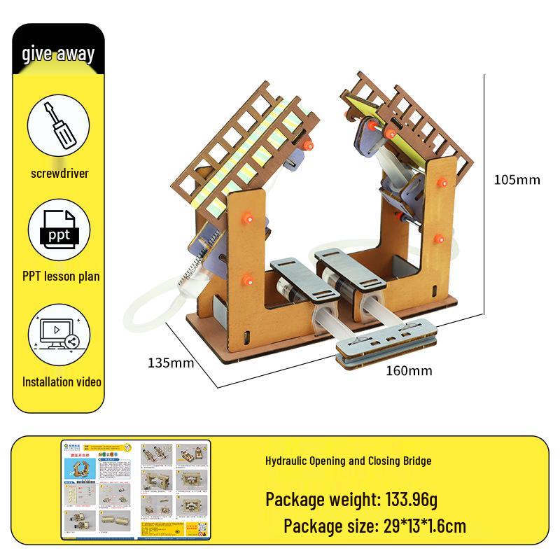 Hydraulic Movable Bridge Kit: DIY Science Experiment for Ages 7-12