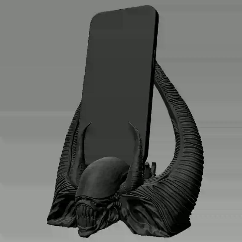 3d Printed Xenomorph Chestburster Phone Stand - Alien-Themed Collectible Gift Desk Decor From Alien: Romulus
