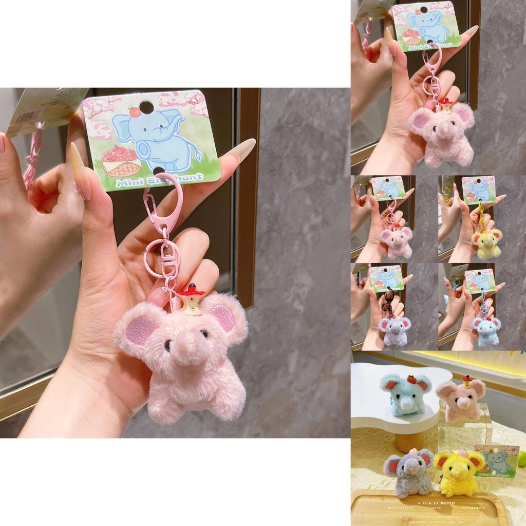Plush Mini Elephant Keychain With Cartoon Design For Backpack Decor And Gift
