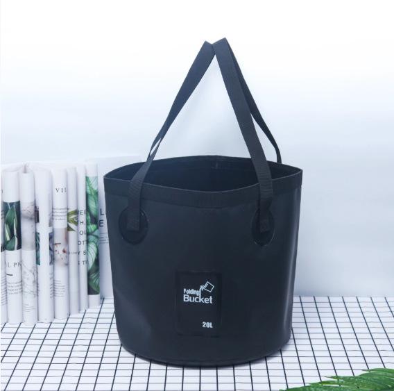 Foldable PVC Water Bucket: Portable Outdoor Camping & Fishing Bin for Multi-purpose Use
